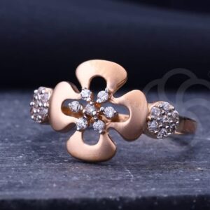 Graceful 18K Rose Gold Ring For Women's