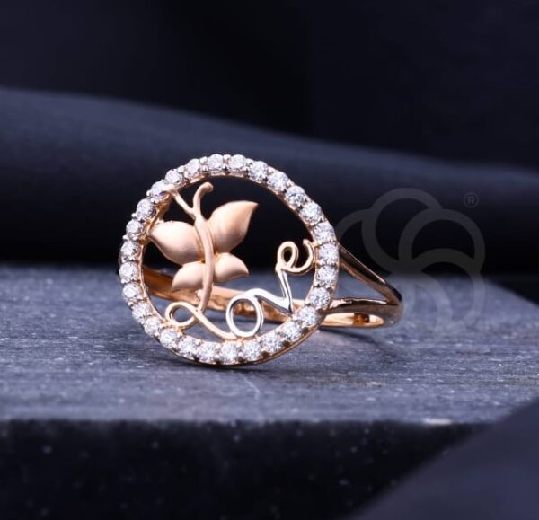 Adjustable 18K Rose Gold Ring For Women's