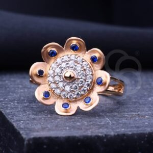 Graceful Design 18K Rose Gold Ring For Women's