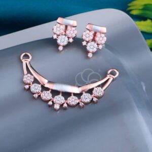 18K Rose Gold Mangalsutra & Earrings Set