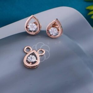 Luxury – 18K Rose Gold Mangalsutra & Earrings Set