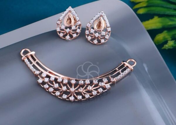 Elegant 18K Rose Gold Mangalsutra Set For Ladies