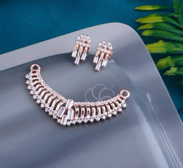 Modern 18K Rose Gold Mangalsutra Set