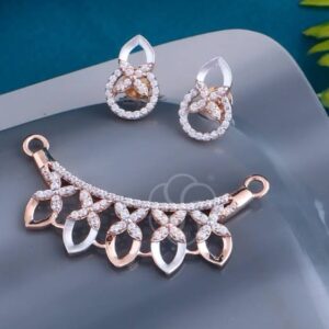 Delicate 18K Rose Gold Mangalsutra Set with Chain