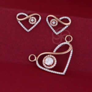 18K Rose Gold Mangalsutra Set with Earrings