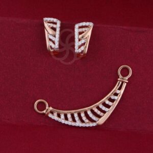 Designer Touch 18K Rose Gold Mangalsutra and Earrings