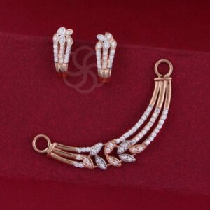 Redefined – 18K Rose Gold Mangalsutra Set with Earrings