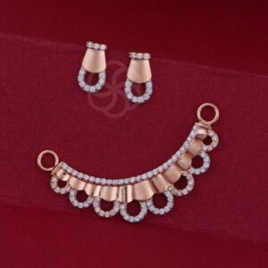18K Rose Gold Mangalsutra with Earrings