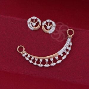 Elegant 18K Rose Gold Mangalsutra Jewelry Set