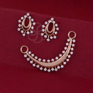 Elegant 18K Rose Gold Mangalsutra Jewelry Set