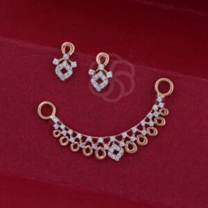 Lightweight 18K Rose Gold Mangalsutra with Matching Earrings
