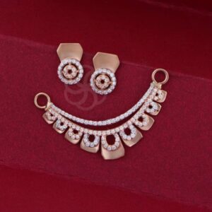 Stunning 18K Rose Gold Mangalsutra & Earrings