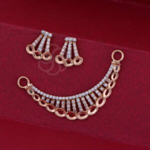 Sparkle Everyday – 18K Rose Gold Mangalsutra and Earrings Set