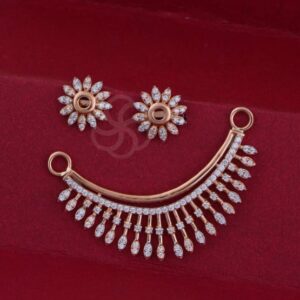 Lightweight 18K Rose Gold Mangalsutra with Earrings