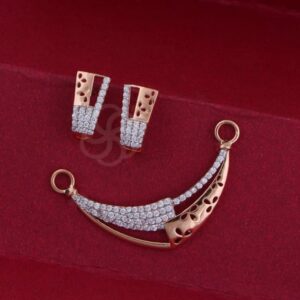 Modern 18K Rose Gold Mangalsutra Jewelry Set