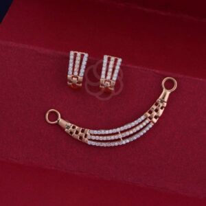 Pure Elegance – 18K Rose Gold Mangalsutra with Matching Earrings