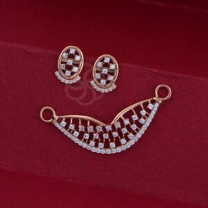 Sparkle Everyday – 18K Rose Gold Mangalsutra and Earrings Set