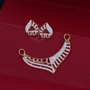 Comfortable 18K Rose Gold Mangalsutra with Earrings