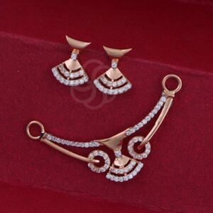 Glowing Grace – 18K Rose Gold Mangalsutra with Earrings