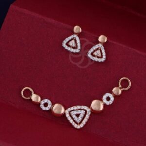 Sleek 18K Rose Gold Mangalsutra Set