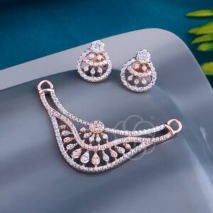 Exclusive 18K Rose Gold Mangalsutra with Earrings