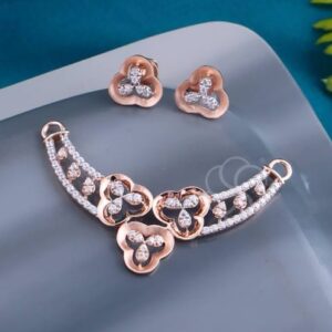 18K Rose Gold Mangalsutra Set with Earrings