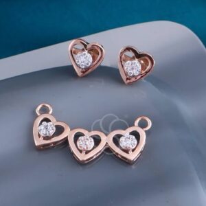 Designer Touch 18K Rose Gold Mangalsutra and Earrings