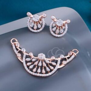 Polished 18K Rose Gold Mangalsutra Set