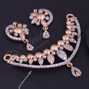 Romantic Design 18K Rose Gold Mangalsutra with Earrings