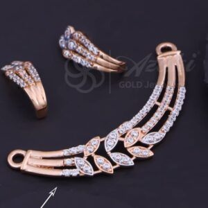 Traditional 18K Rose Gold Mangalsutra with Earrings