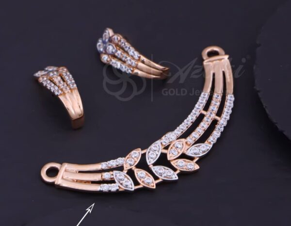Traditional 18K Rose Gold Mangalsutra with Earrings