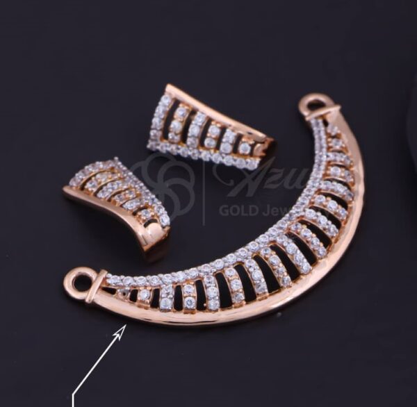 Real 18K Rose Gold Mangalsutra with Matching Earrings