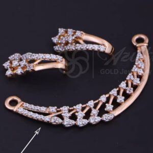 Lightweight 18K Rose Gold Mangalsutra Set with Earrings