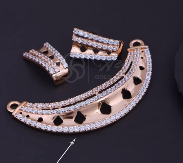 Charming 18K Rose Gold Mangalsutra with Earrings