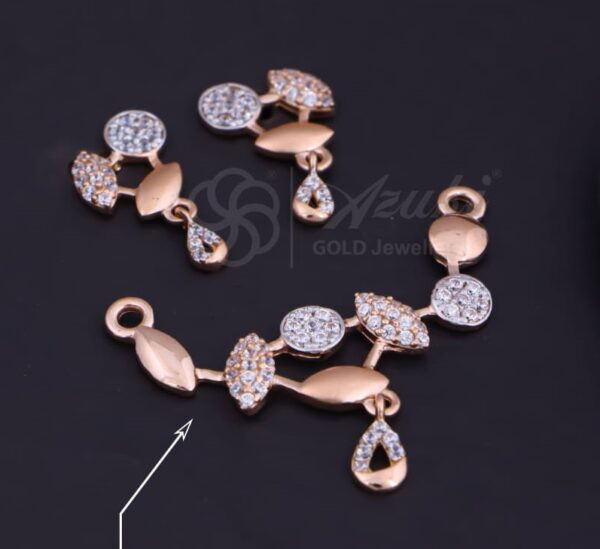 Romantic Design 18K Rose Gold Mangalsutra with Earrings