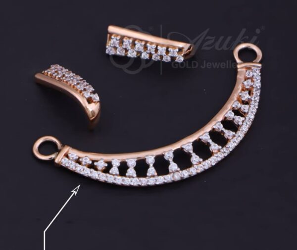 Daily Wear 18K Rose Gold Mangalsutra and Earrings