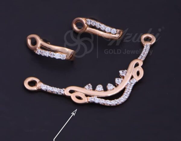Handmade 18K Rose Gold Mangalsutra and Earrings