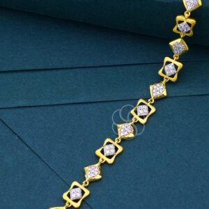 Designer Rose Gold Bracelet with Crystal Charm For Women's