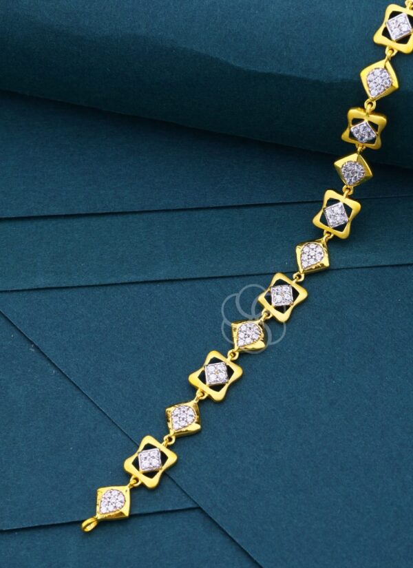 Designer Rose Gold Bracelet with Crystal Charm For Women's