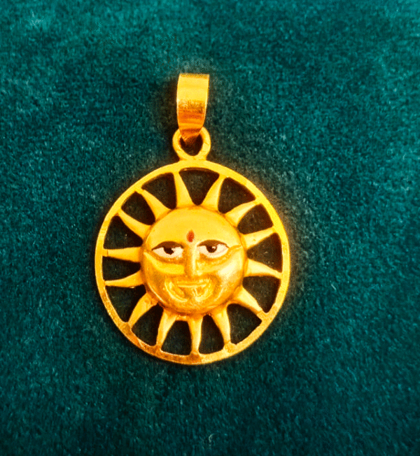 Unique Sun Design 22K Pure Gold Pendant - Image 2