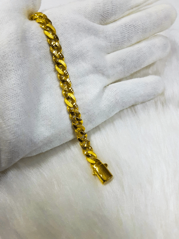 Broad 22K Real Gold Bracelet for Men's