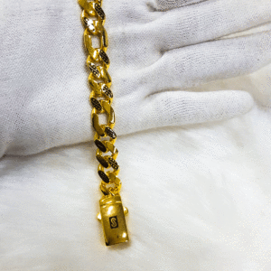 Bold and Broad 22K Real Gold Bracelet for Men's