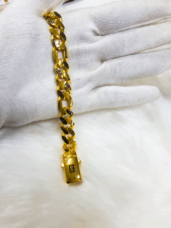 Bold and Broad 22K Real Gold Bracelet for Men's