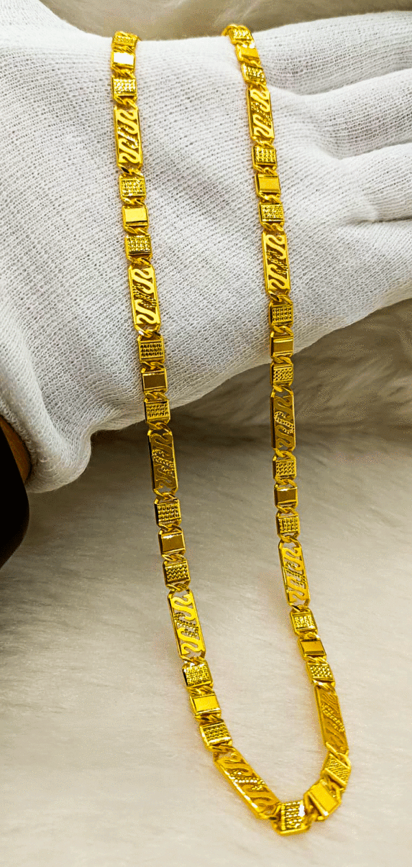 22K Pure Gold Traditional Men's Chain for Daily Wear