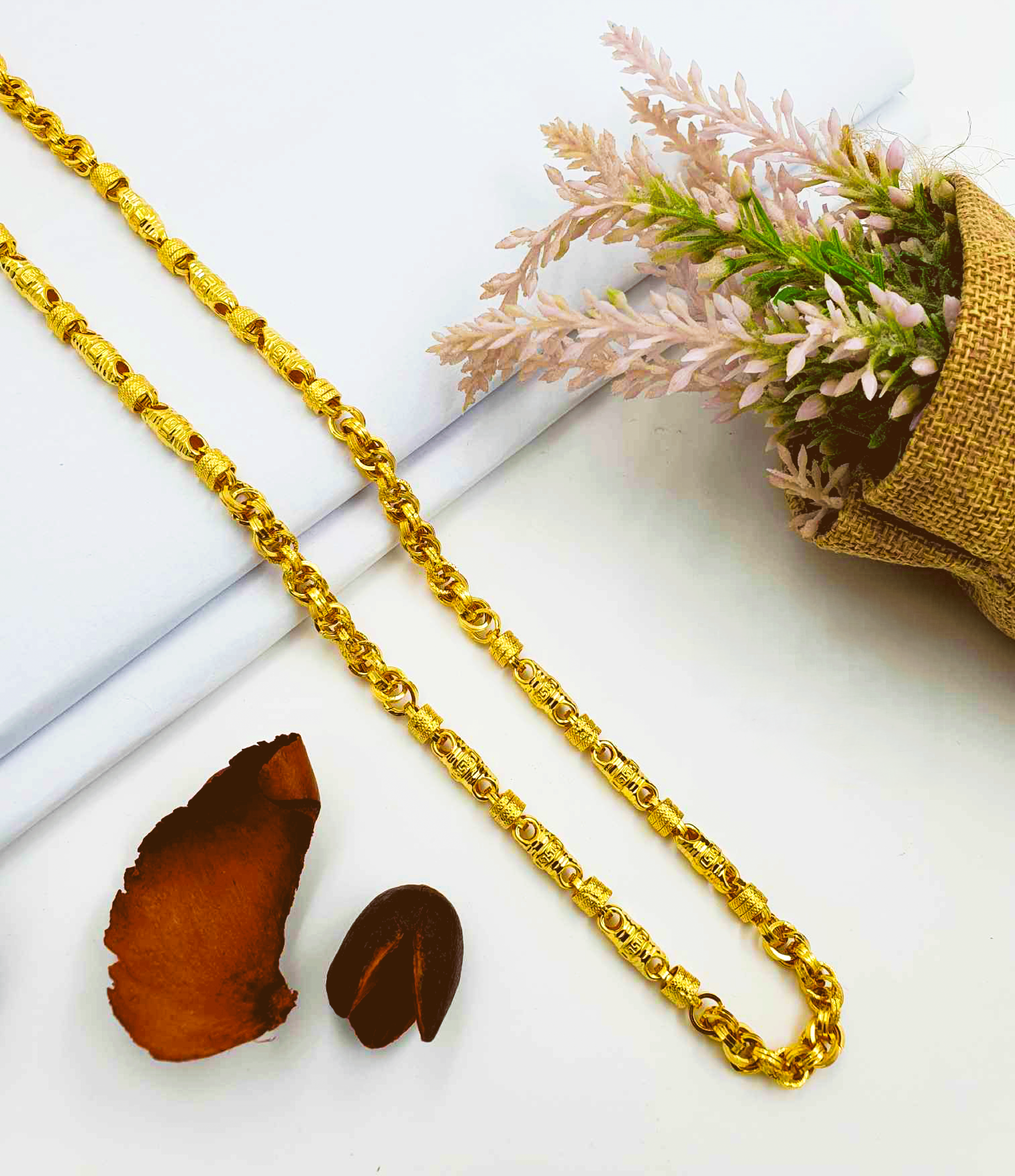 Hallmarked gold 22K Pure Gold Chain for Men's