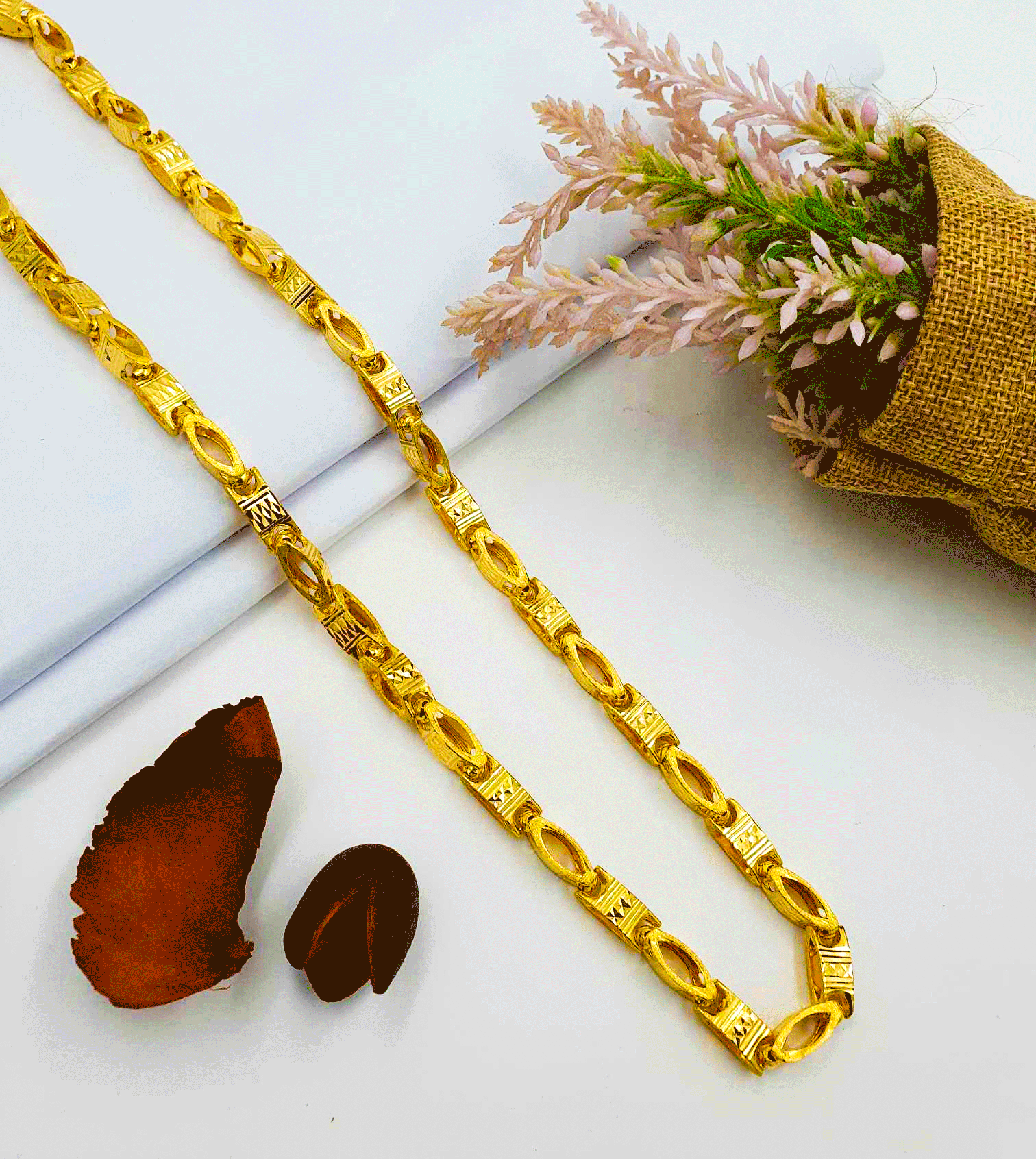 Elegant Design 22K Pure Gold Chain for Men