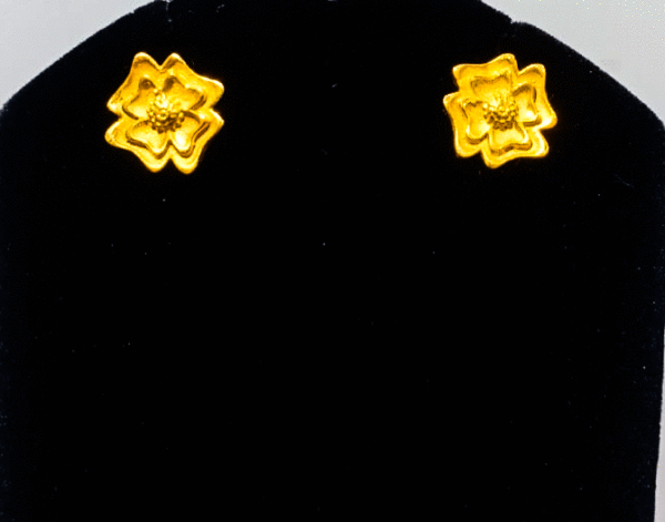 Classic 22K Gold Earrings for Women's - Image 2