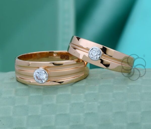 18K Solid Rose Gold Couple Rings