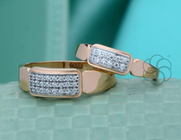 18K Rose Gold Engagement Rings for Couples