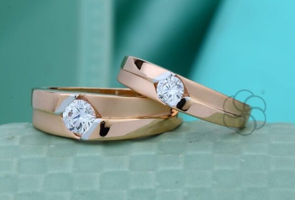18 Karat Rose Gold Couple Ring Set